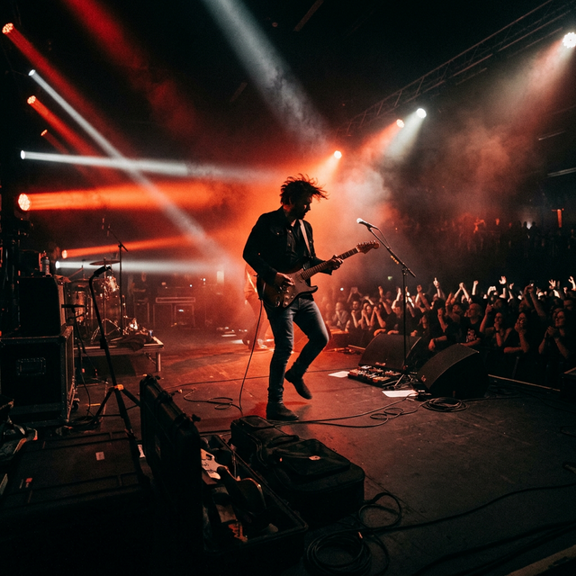 Músico performando no palco